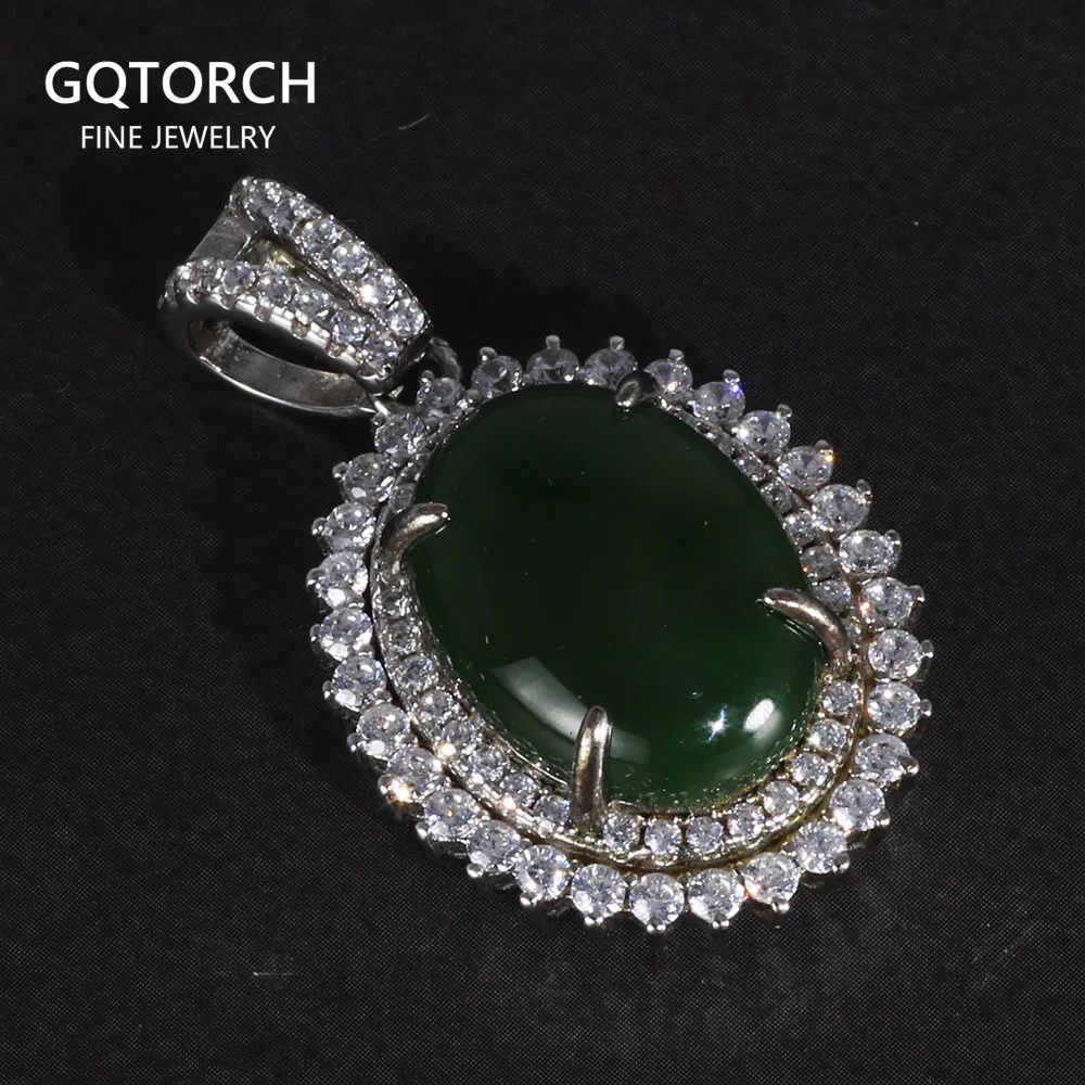 

Natural Gemstone Jade Quartz Pendant Genuine Sterling Silver 925 For Women Geometrical Fashion Jewelry