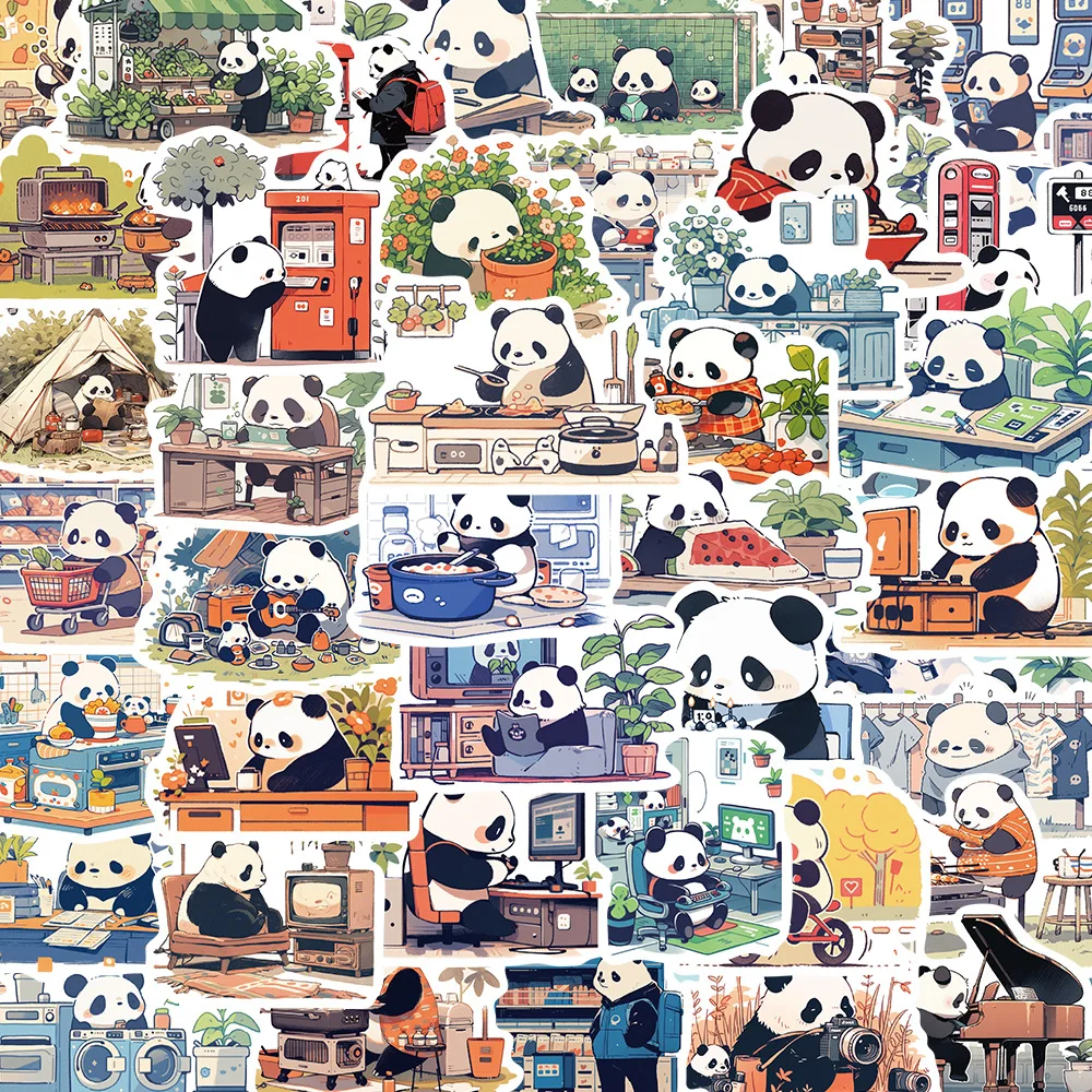 믹스 귀여운 동물 고양이 스티커, 귀여운 팬더 토끼, 재미있는 생활 장식 데칼, 방수 노트북, 휴대폰, 어린이 장난감