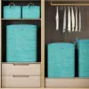 1PC large capacity foldable storage bag Moving bag Household goods Clothing Underwear Socks Toy Storage Organizer Green 6