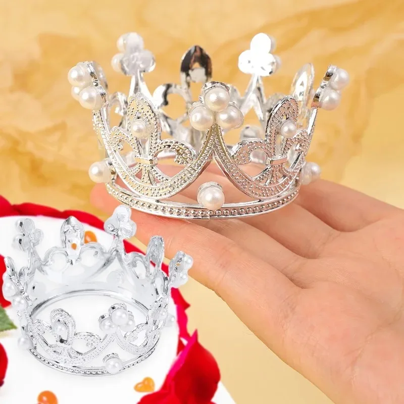 1/30PCS koruna dort dekorace zlato stříbro perla koruna natě mini kněžna headwear dekorace narozeniny svatební dekorace zásoby
