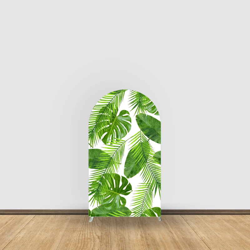 Description Picture 4 of itemGrass Leaves Wood Grain Theme Party Balloon Arch Background Covers Customized Design Decoration Elastic Fabric Arch Backdrop