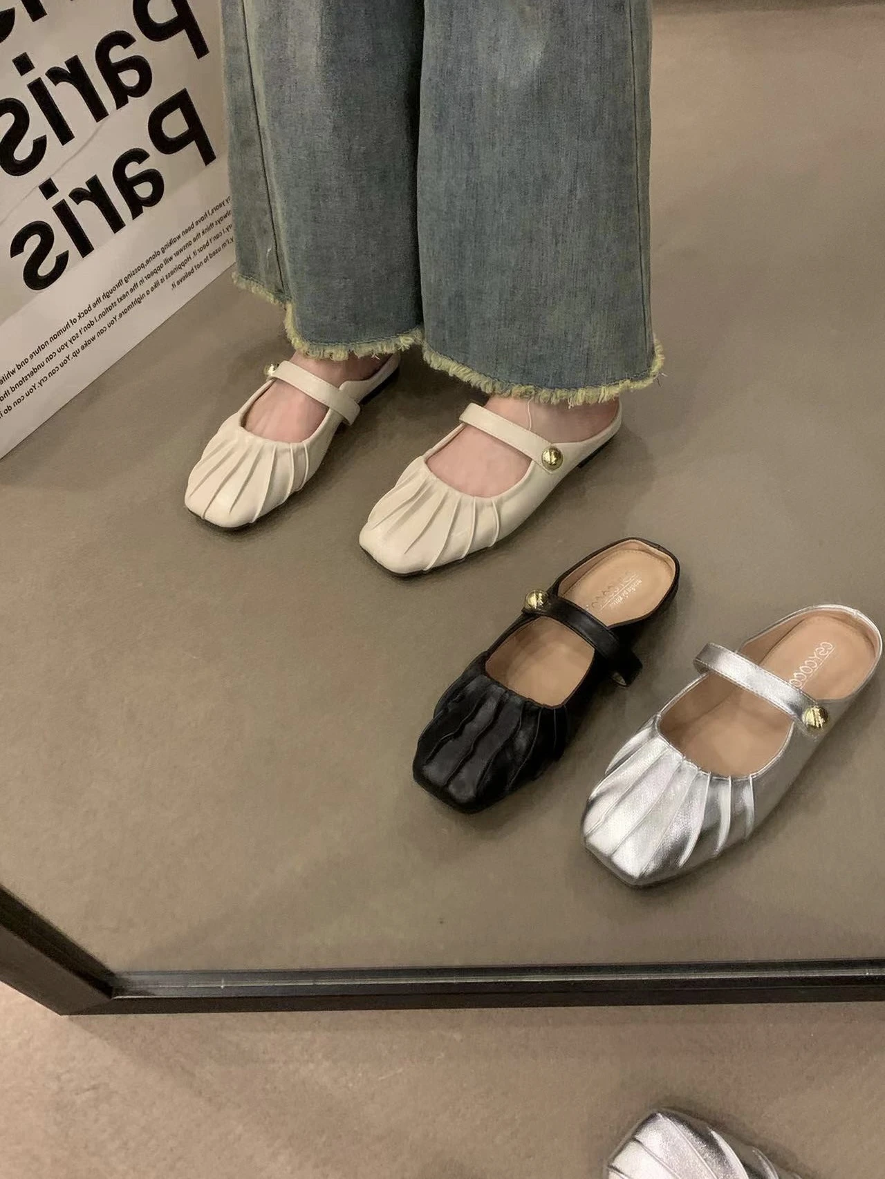 

2023 Summer Mules Shoes Fashion Shallow Slip On Flats Women Slippers Casual Ladies Beach Slides Female Outdoor Sandals