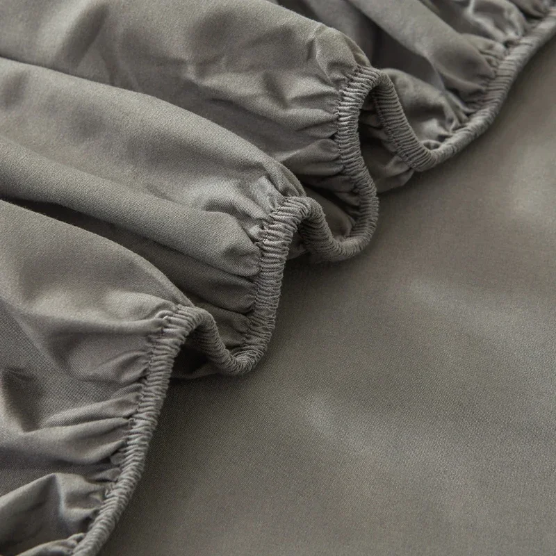 Brushed Mattress Cover Double/Queen Size Solid Color Fitted Sheet For Double Bed Anti-Mite 200X220cm