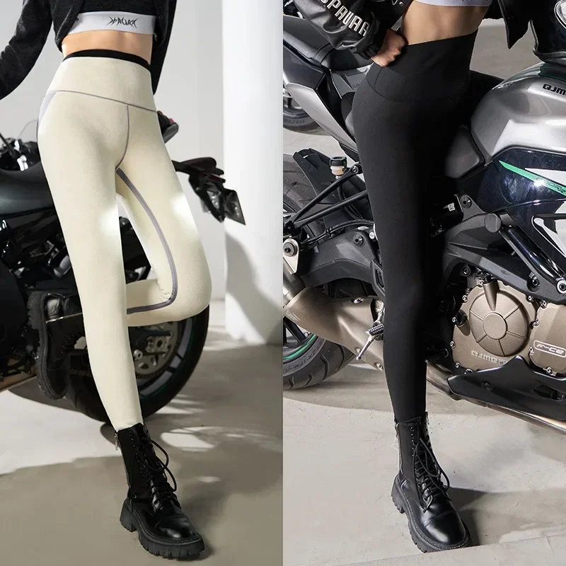 Women's Motorcycle Riding Pants Sherpa Autumn and Winter Leggings