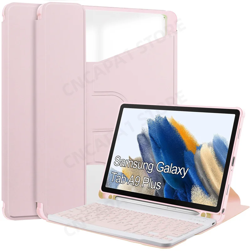 Housse pour tablette à clavier sans fil amovible pour Samsung Galaxy Tab A9  Plus X215 X210 - Chine Étui à crayons et étui en cuir prix