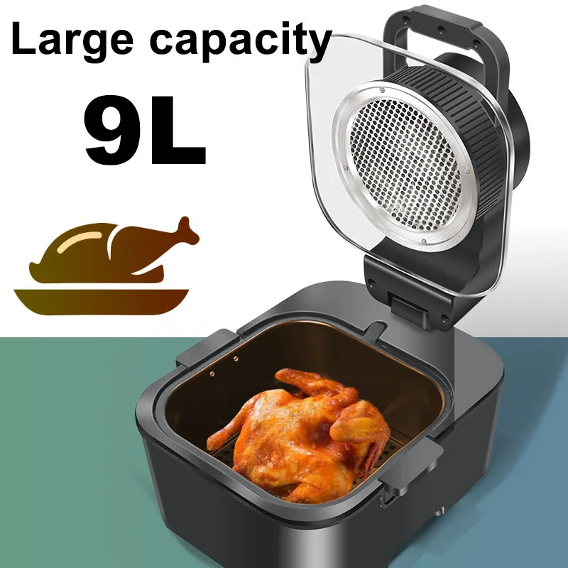 9L Multi functional Home Smart Air Fryer with Large Capacity Touch Screen Reservation Non stick Inner Perspective Oven 3