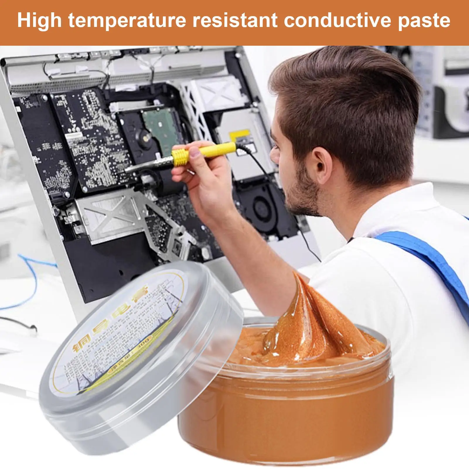 car Conductive Grease High Temperature Copper Grease Strong Adhesion Anti-rust and anti-corrosion electrical contact grease 30g