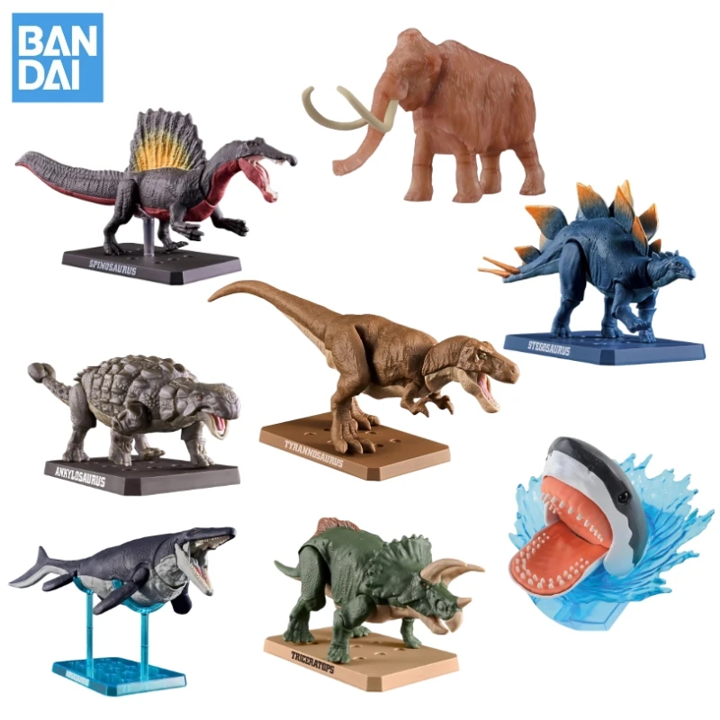 

Модель динозавра Bandai, трицератопс Рекс, стегозавр, мосазавр, Акула, спинозавр, мамонт, аниме подвижная Сборная модель, игрушка в подарок