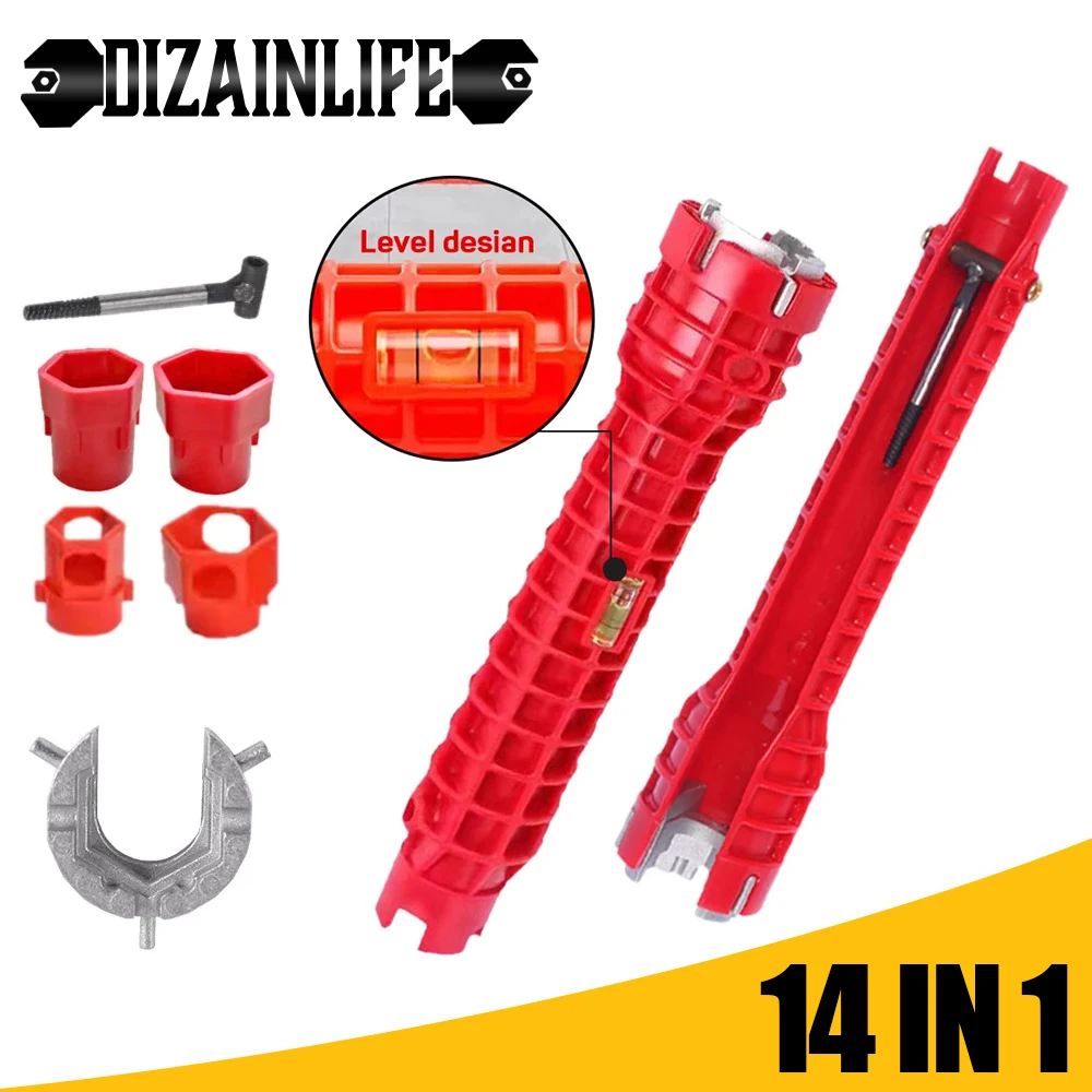 Upgraded 14 In 1 Basin Wrench Sink Faucet Wrench Double Head Plumbing
