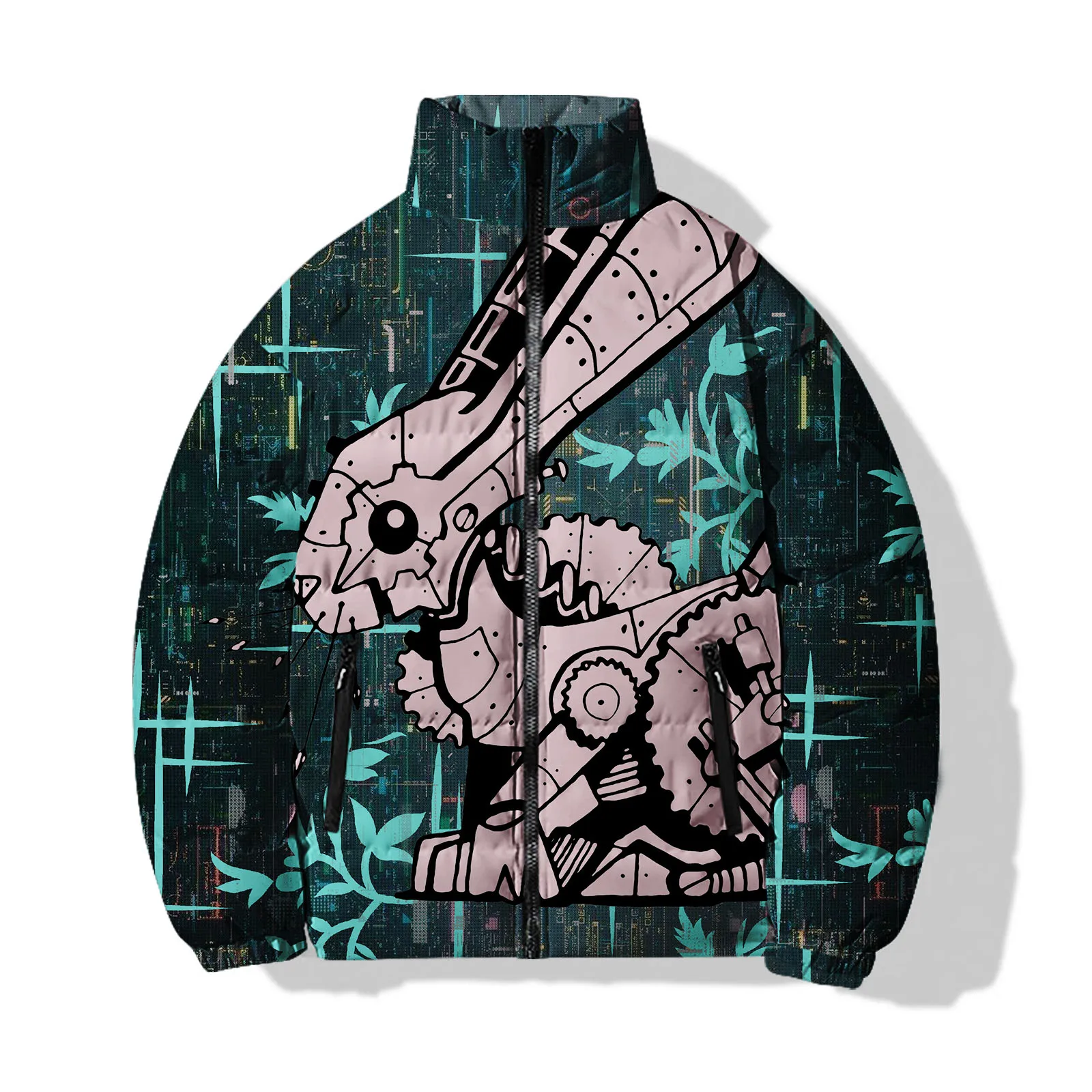 thumbnail image 1 of Chaquetas casuales y versátiles para hombre Parkas con estampado de lobo personalizadas y de moda Abrigos de invierno para hombre con estampado animal de moda Abrigo para hombre, 1 of 4