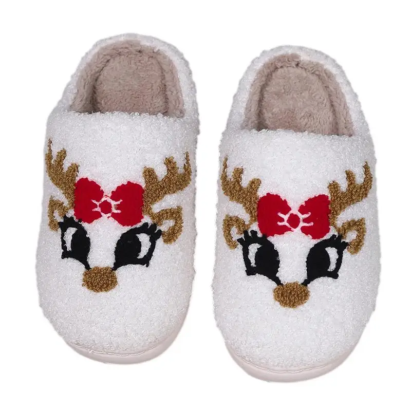 

Christmas Elk Slippers Elk Slide Slippers Non-Slip House Slipper Indoor Outdoor Shoes Keep Warm Couples Slides Women's Cozy