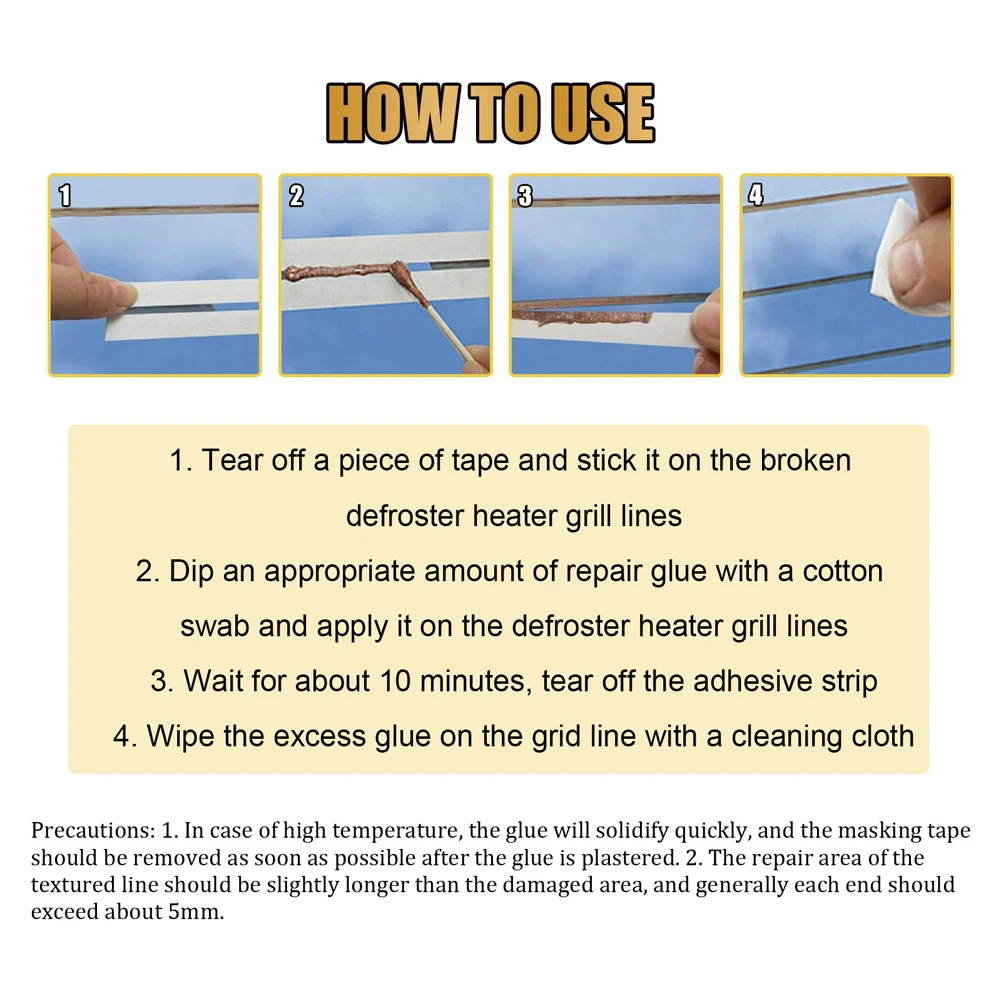 40G Car Rear Window Defogger Repair Kit DIY Quick Repair Heater Grid Lines Fix Heater Glass Lines Defroster Grid Car Accessories