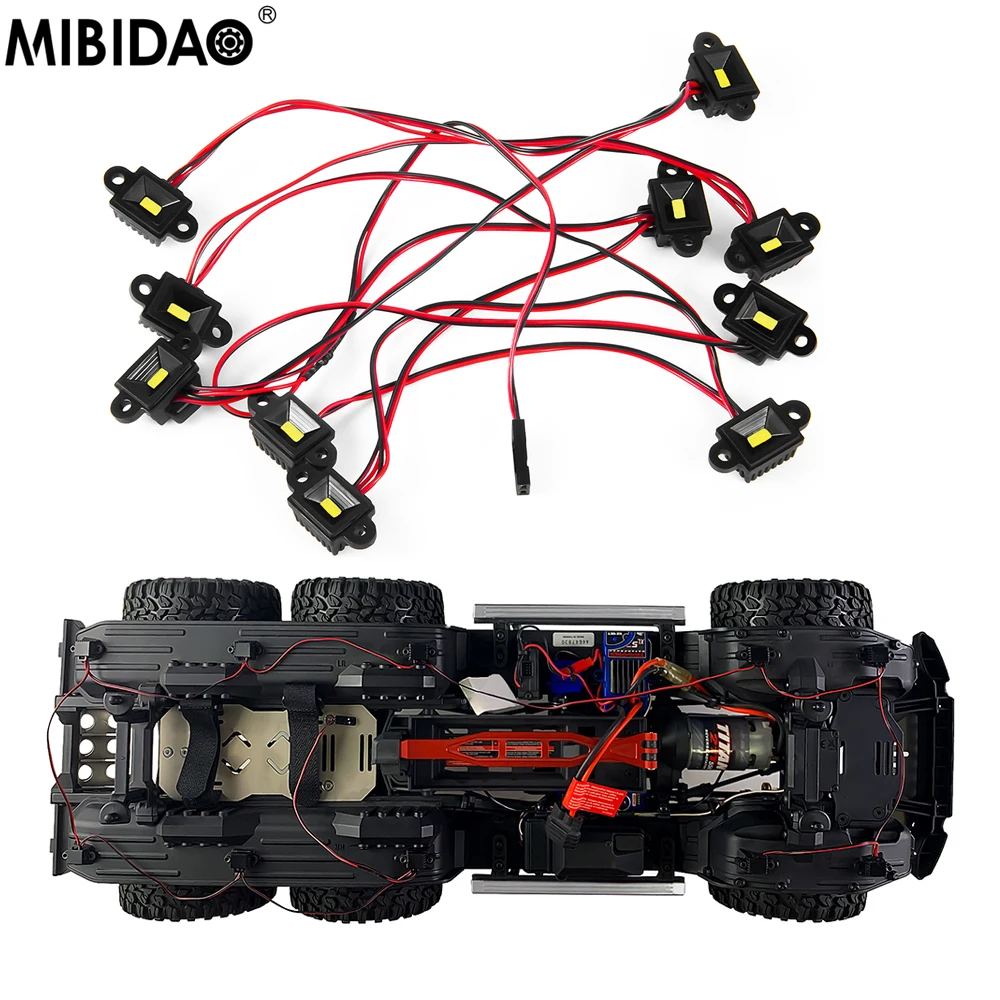 MIBIDAO RC Auto Rad Augenbraue Licht 4/8/10 LED Chassis Lichter Für 1/10 TRX4 TRX6 Dekoration Teile