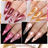 MEET ACROSS 6Pcs/Set Amber Reflective Cat Magnetic Gel Nail Polish Autumn Glitter Brown Coffee Series Nail Art UV Gel For Nails 6