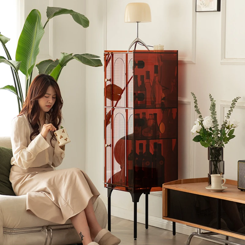 

Simple Wine Cabinet Acrylic Internet Celebrity Storage Storage Clothes Closet French Sofa Small Side Cabinet