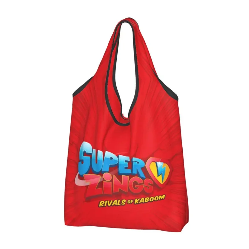 

Super Things Reusable Shopping Grocery Bags Foldable 50LB Weight Capacity Cartoon Eco Bag Eco-Friendly Ripstop