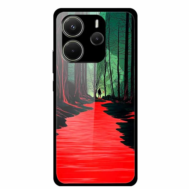 Luxury Tempered Glass Hard Back Phone Case Cover