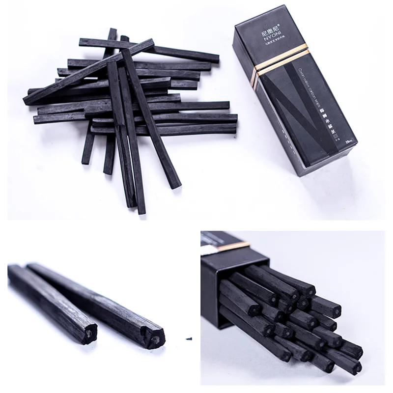 사각형 코튼 버드나무 숯 스트립, 스케치 탄소 아트 드로잉 용품, N8137 20 개/세트, 3-5mm, 5-7mm, 7-9mm