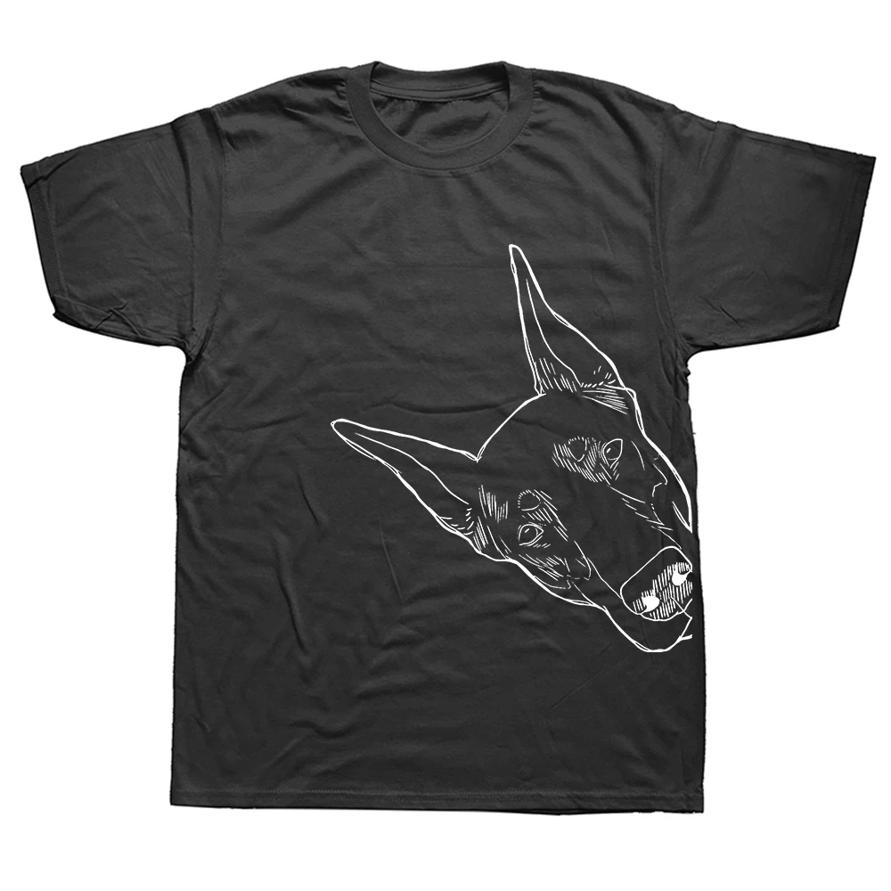 Herren-T-Shirt mit Dobermann-Motiv, kreatives Baumwoll-T-Shirt für Pinscher-Besitzer, Rundhals-Shirt, Geschenkidee