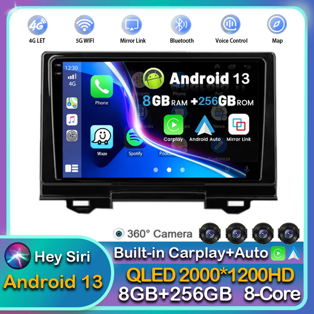 

Android 13 Carplay Auto 4G+WIFI Car Radio For Honda HR-V HRV RV RZ 2021 Multimedia Video Player GPS Stereo 2din Head Unit Audio