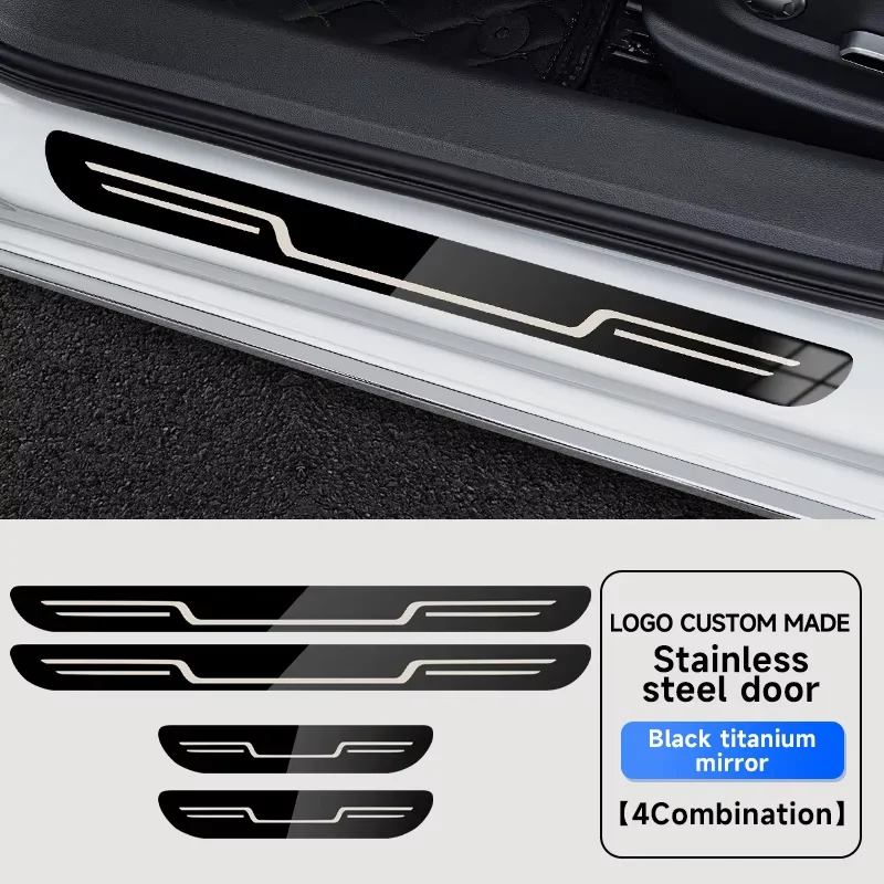 Premium Stainless Steel Car Door Sill Protector Cover - Stylish & Durable Exterior Accessory