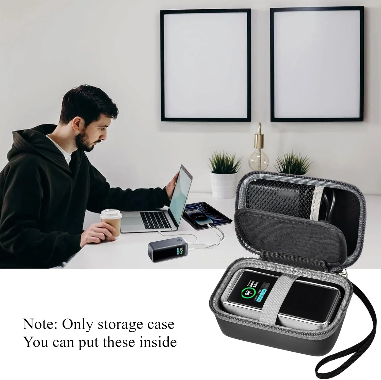 (SOLO CUSTODIA) Custodia compatibile con Anker Prime Power Bank Caricatore portatile da 20.000 mAh con uscita da 200 W, centrale elettrica con batteria - immagine 6