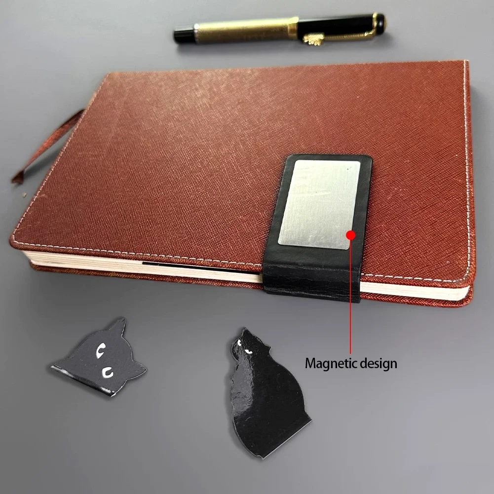 6Pcs Black Cat Magnetic Bookmark Stationery Creative Students Book Clip Personality Pagination Mark School Stationery Supplies