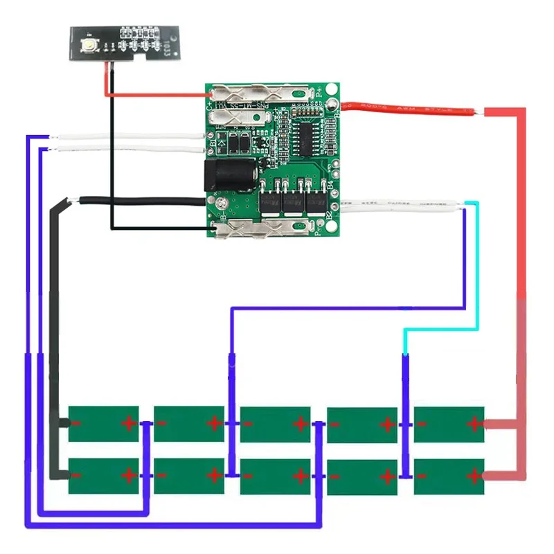 Li-ion Battery Plastic Case Charging Protection Circuit Board PCBA For Makita Lomvum Zhipu Hongsong Jingmi 21V Lithium BMS Box