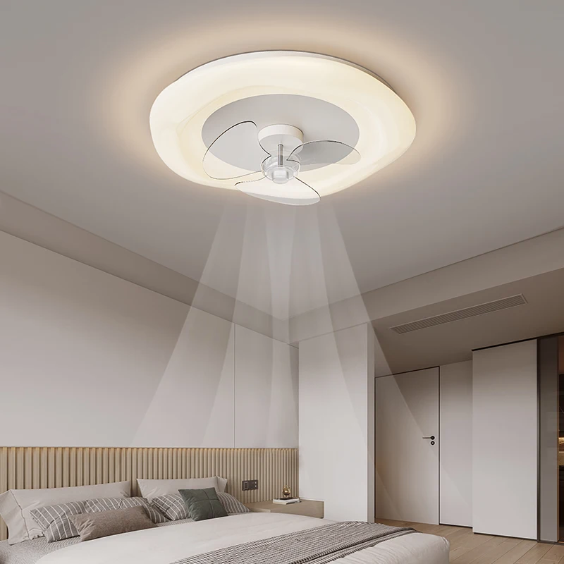 

Nordic Simple Invisible Bedroom Dining Living Room Creative Ceiling Fan Light Electric Fan Chandelier Ceiling Fan With Light