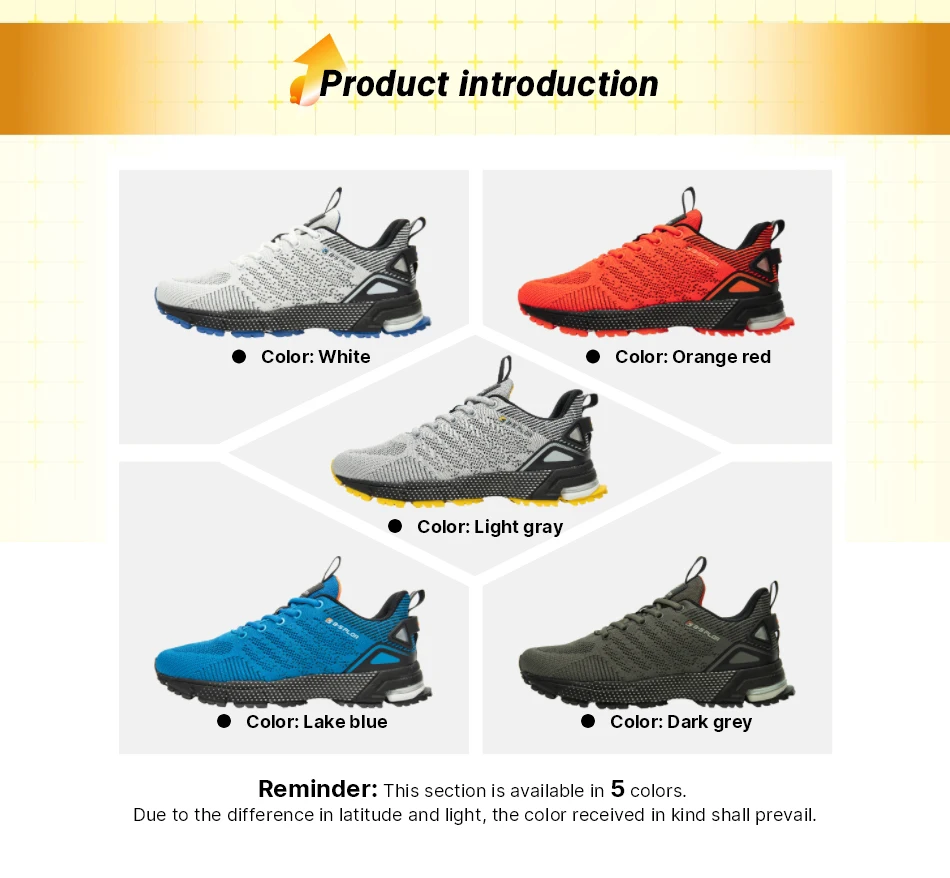 Baasploa Männer Laufschuhe Outdoor Leichte Atmungsaktive Lace up Tennis Schuhe Männlichen Casual Non-Slip Professionelle Sport Schuhe – Detail 2