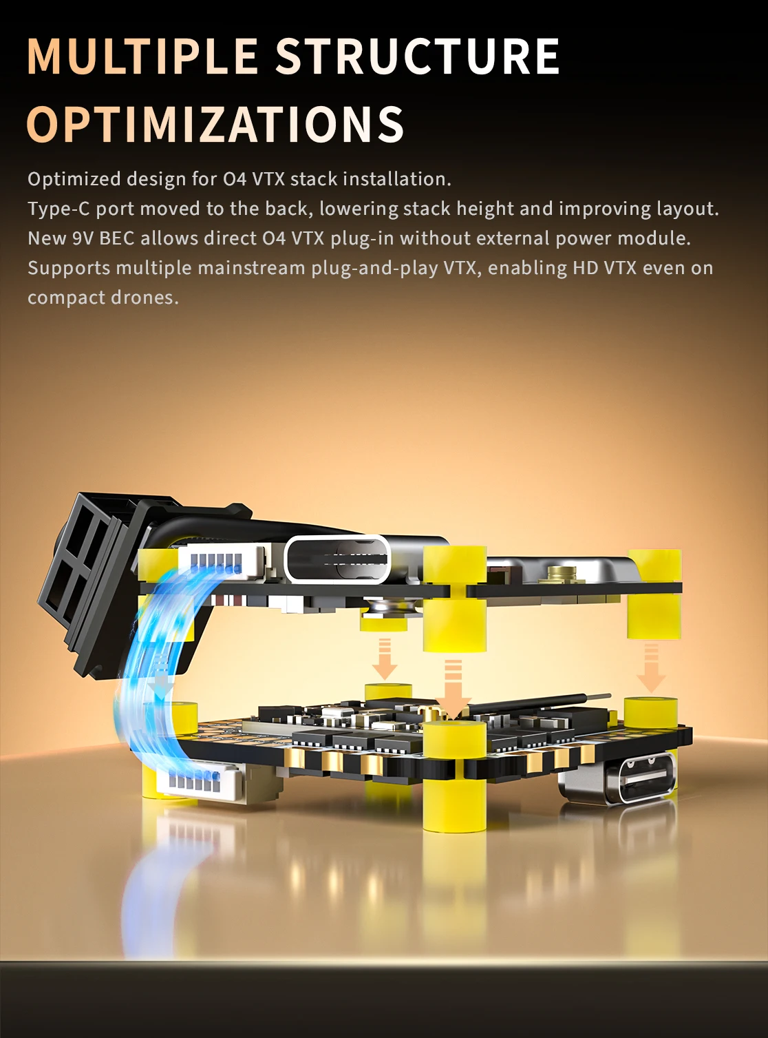 SpeedyBee F405 AIO V2 35-40A 25.5x25.5 3-6S Dual BEC ICM42688 Flight Control and ESC Integrated Model Aircraft Controller thumbnail 3