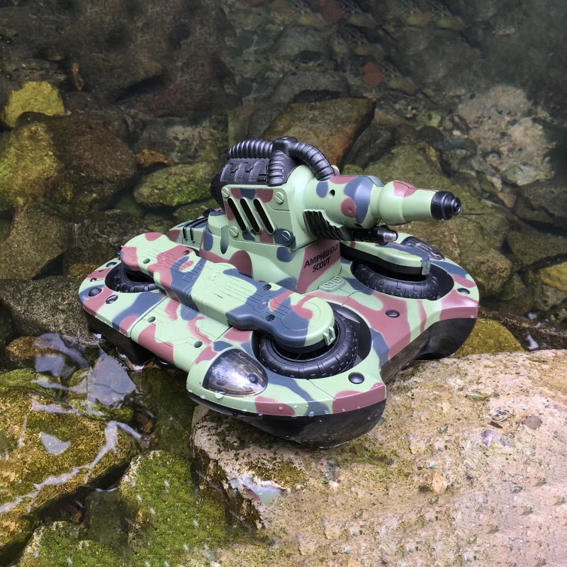 24883A Remote-Controlled Tank Amphibious Vehicle Transformable Launch Rc Four-Wheel Drive Vehicle Children'S Toy Waterproof Toy 4