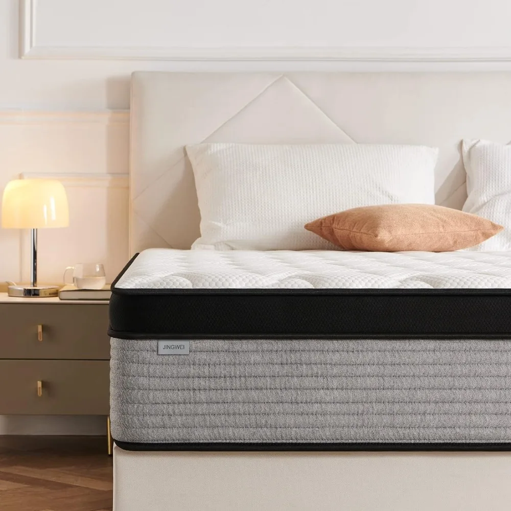 

Full Mattress, 12 Inch Innerspring Hybrid Mattress in a Box, Individually Pocket Coils for Motion Isolation & Cool Sleep