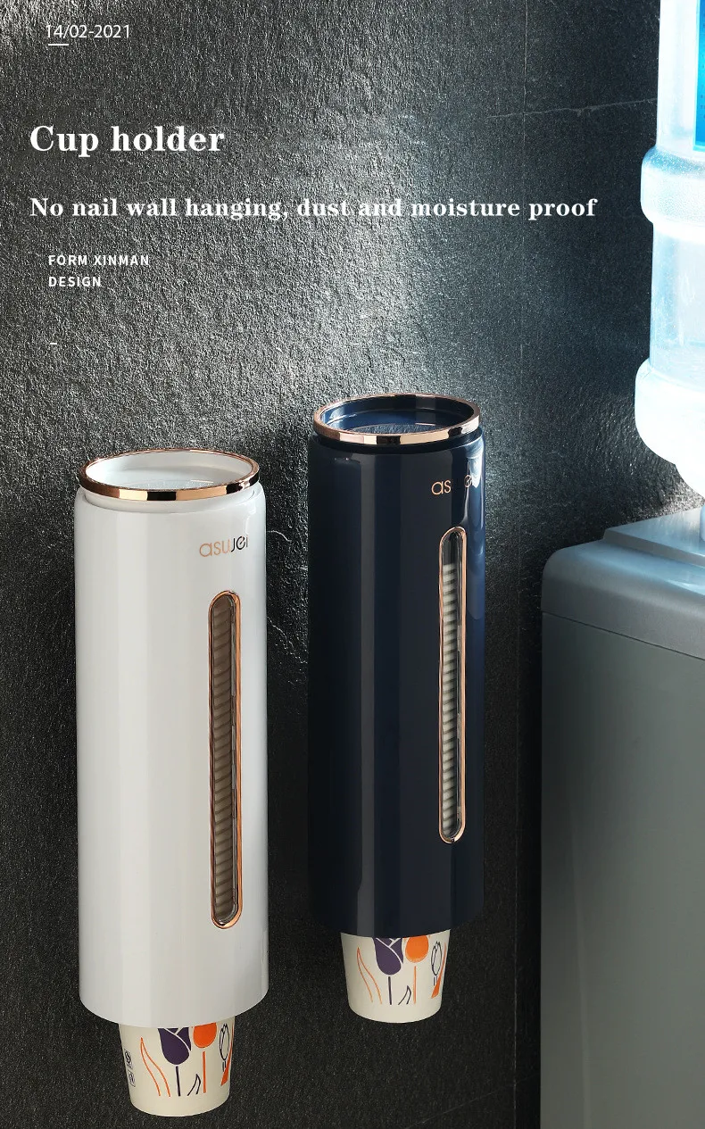 Description Picture 2 of itemDisposable paper cup dispenser, wall-mounted plastic water dispenser holder, container frame