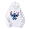 Disney Stitch Cartoon Anime Women Pullover Spring Autumn Men Oversized Hoodie 2024 Fashion Casual Couple Sweatshirt Clothes Tops 6