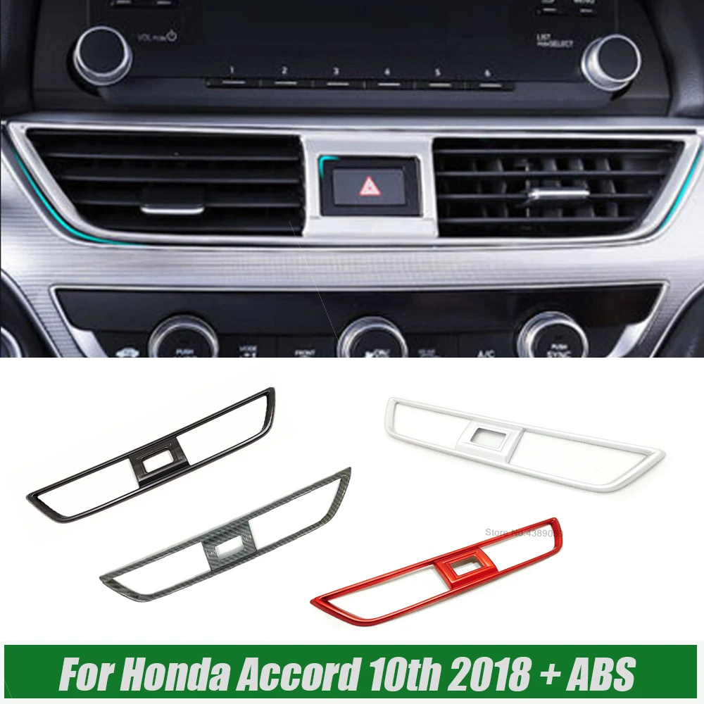 

For Honda Accord 10th 2018-2022 ABS Matte/Carbon/red Car middle air outlet Decoration Cover trim car styling Accessories