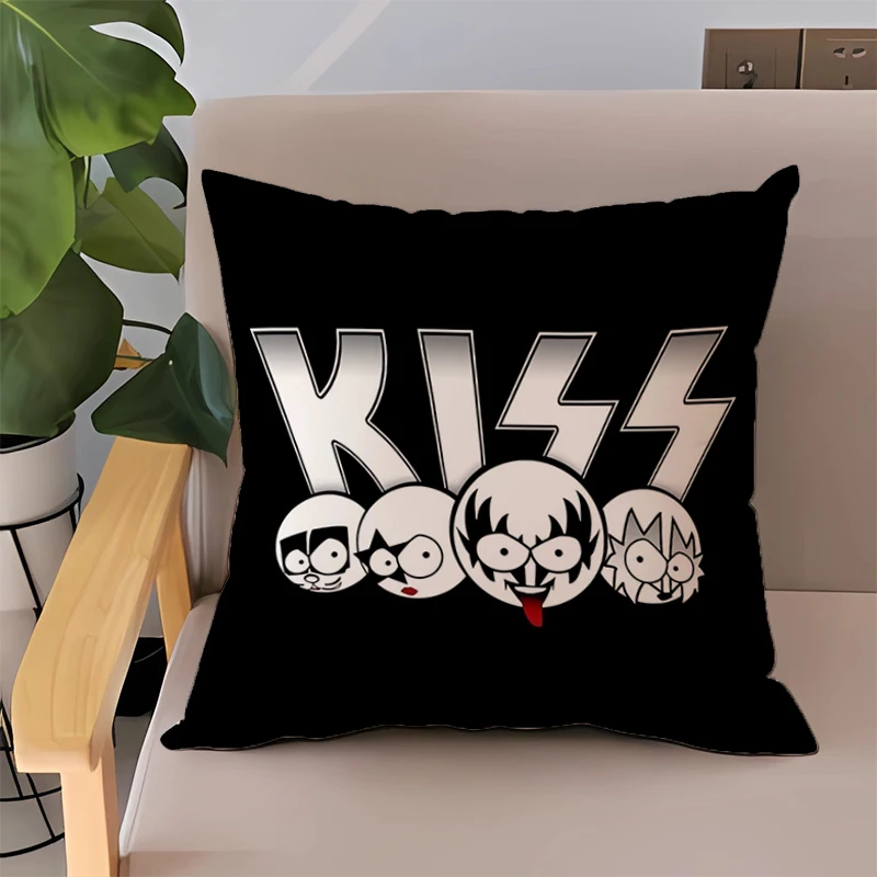 

Pillowcase 45x45 KISS Band Cushions Double-sided Printing Car Sofa Covers Pillow Cases for Bed Decorative Cushion Cover Pillows