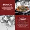 Clad Stainless Steel Wok Pan with Lid Flat Bottom 12 inch (30cm) - Small Stir Frying Pan with Stay-Cool Long Handle - Tr 3