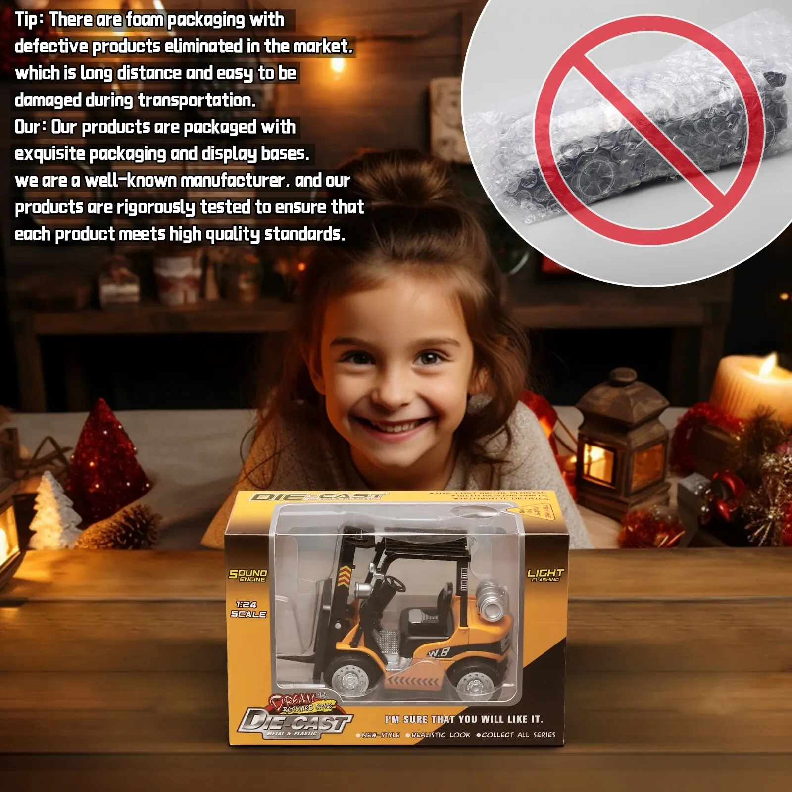 Alloy Construction Forklift & Crane Toy with Motion, Sound, and Light Effects - Perfect for Kids' Imaginative Play