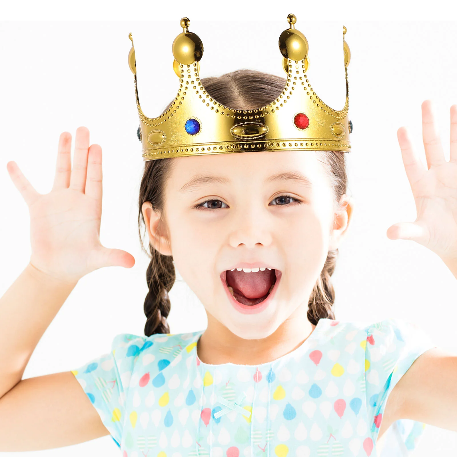 

4 Pcs Emperor Crown Headband Party Rhinestone Clothing Boys Birthday Plastic Kids Children