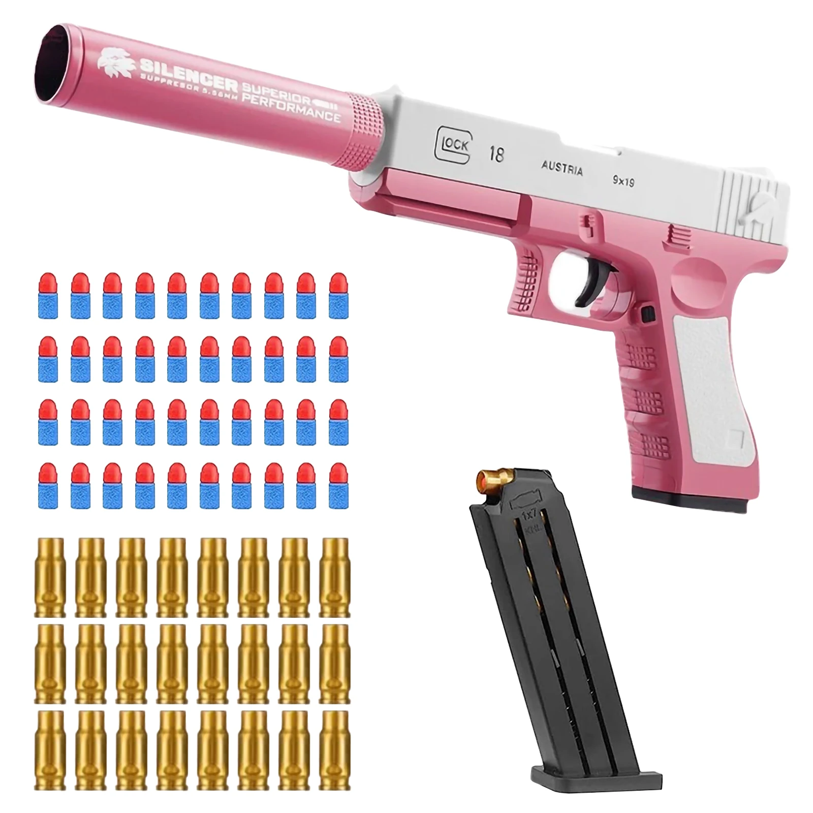Nerf Guns Pistol 100pc Toy Bullets Shells Compatible With G26