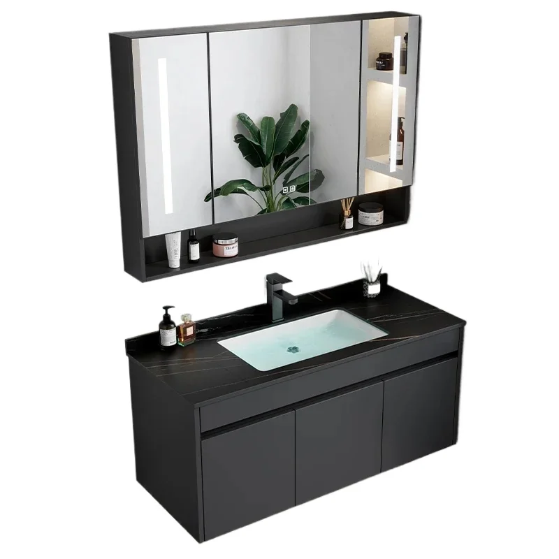 Luxury Bathroom Cabinet Closed Storage Toilet Washbasin Sink Furniture Filing Cabinets Narrow Sinks Mdf Bathroom Multifunction