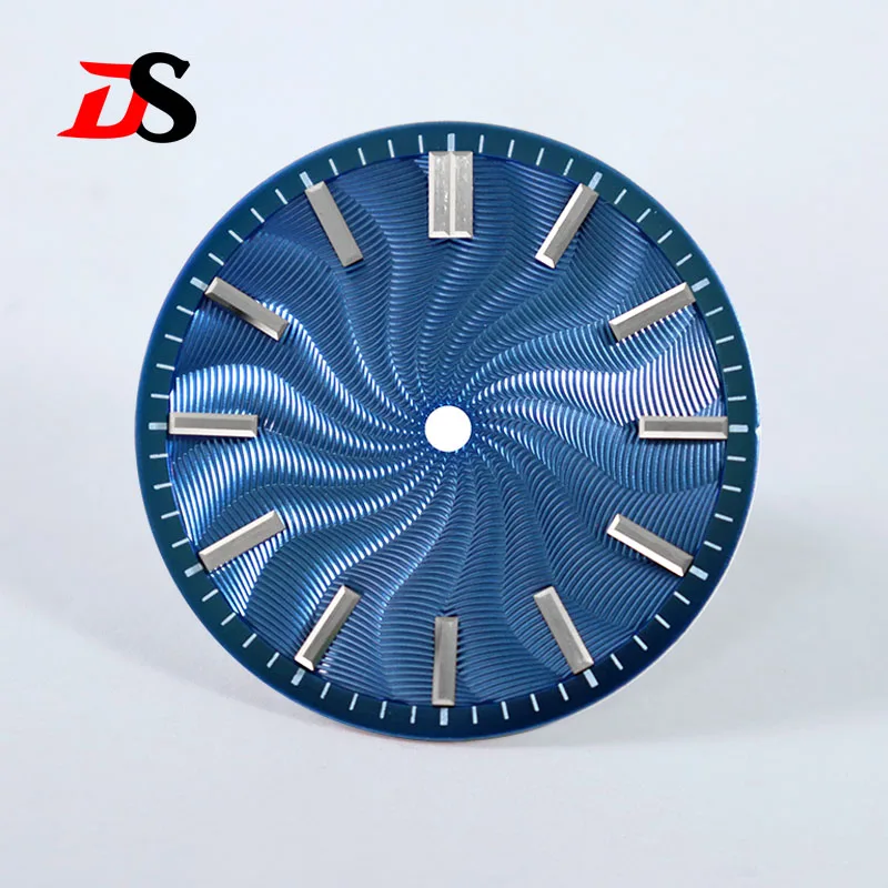 Guilloche Ice Blue Smoky Purple Watch Dial - 28.5mm No Lume, No Date or 6 O'Clock Date