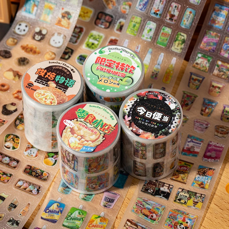 Cute Showa Confectionery Series Y2K Decoration Adhesive Tape Planner Handbook DIY Scrapbooking Journal Collage Material Stickers 4