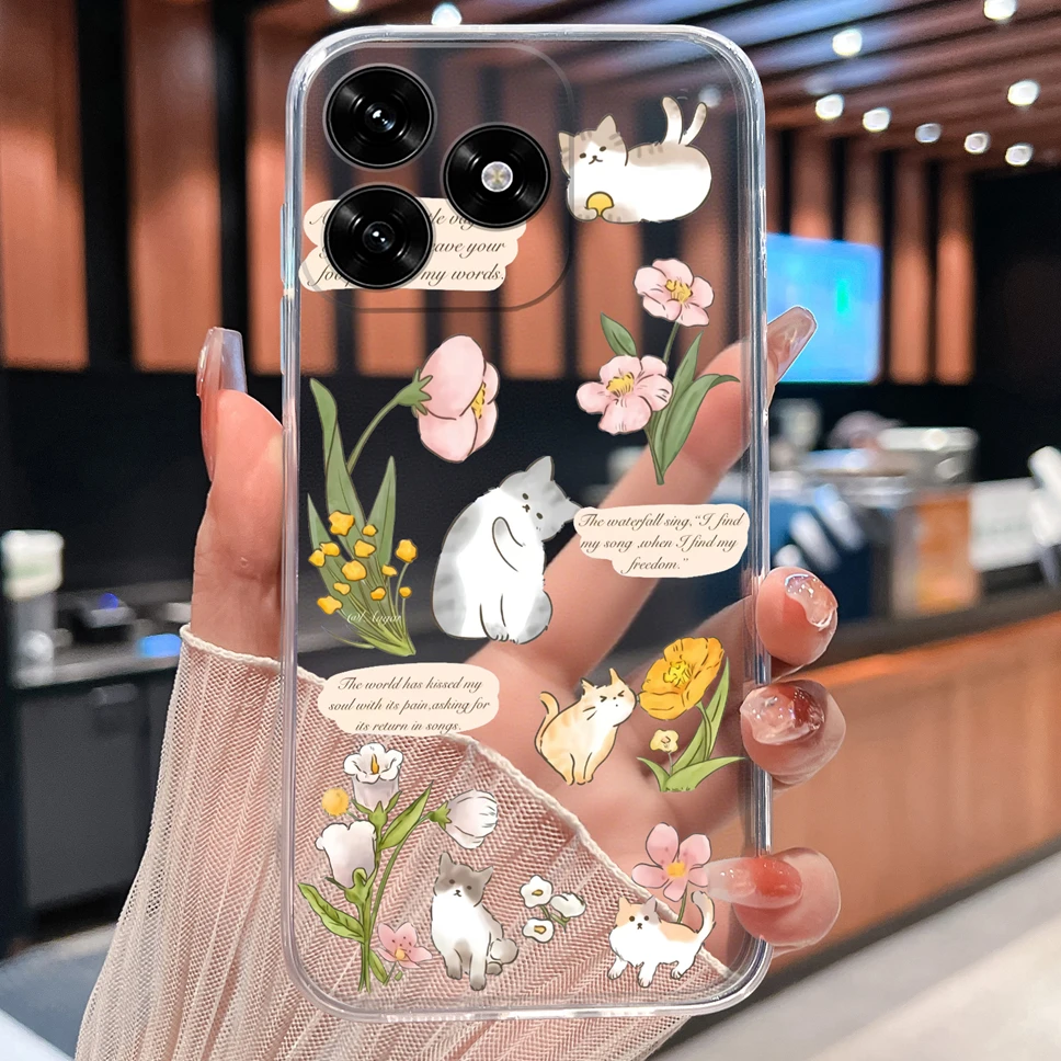 Lovely Bear Cartoon Clear Soft TPU Silicone Protective Phone Case Cover