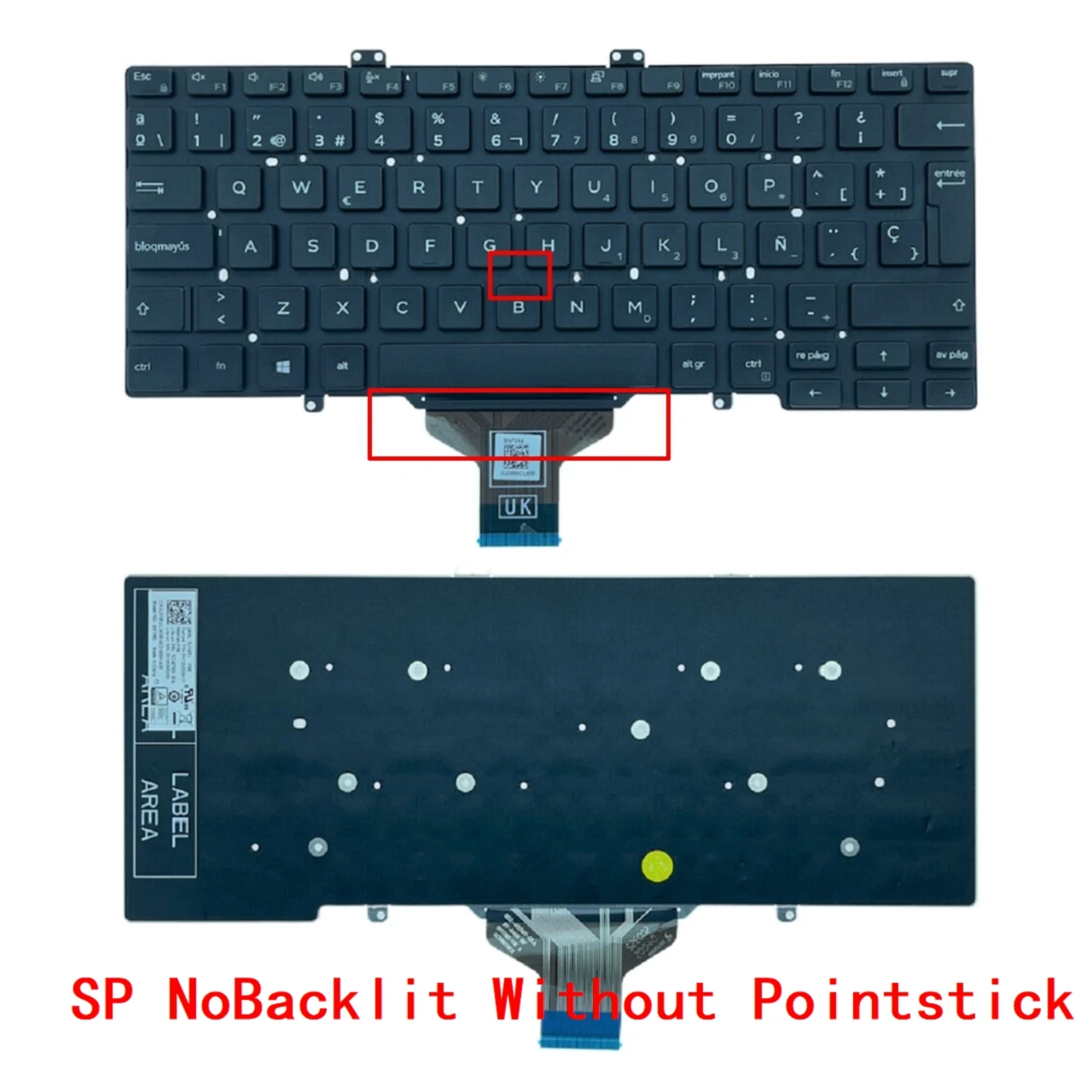 Teclado Retroiluminado para Dell Latitude Eua Russo Espanhol Latim Laptop Notebook pc Dell Latitude 7400 E7400 L3400 5400 Novo - Imagem 5