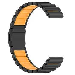 Premium Watch Strap Replacement - Elegant Band - 22MM Universal (Black - Orange)