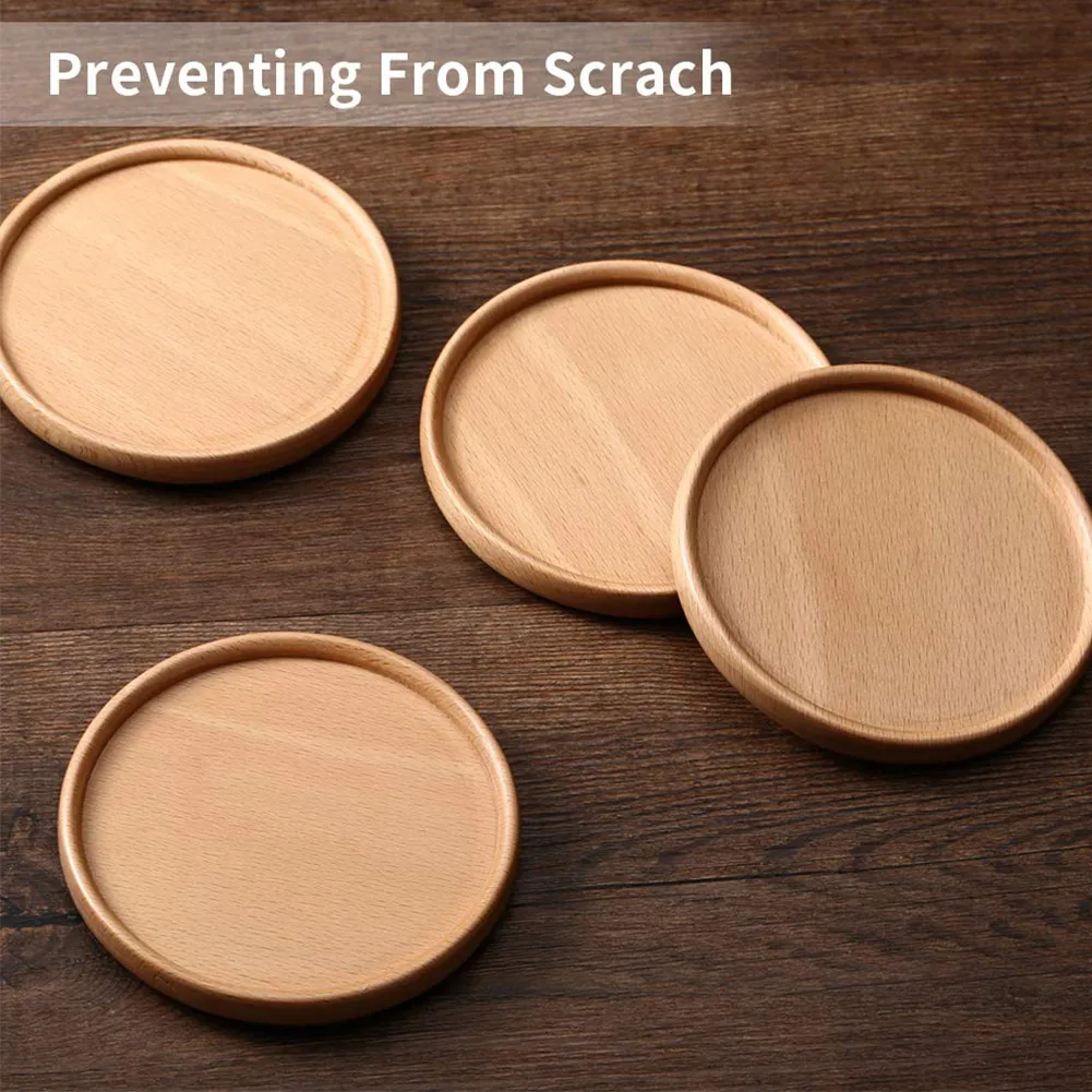 

Wood Coasters Wood Round Heat Resistant Drink Cups Mat Insulated Non-slip Cup Mat Home Desktop Decoration Coaster Coffee Cup Pad
