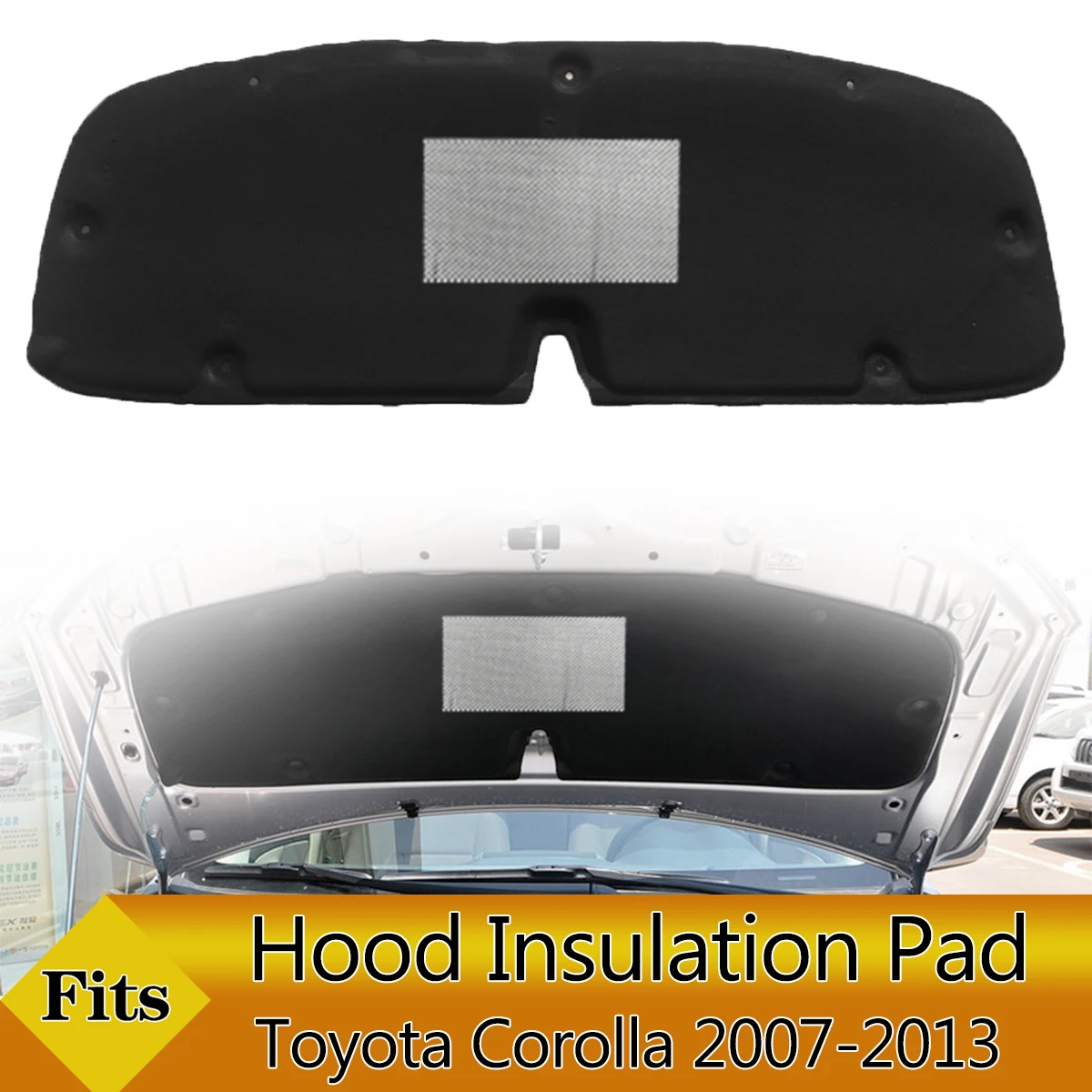 Front Engine Hood Insulation Pad Soundproof Mat Cover Foam Sound Heat