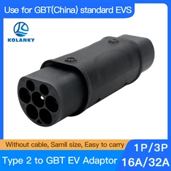 Mobile EV Charging Adaptor 32A 7.2/22KW Type 2 Connect Female Plug To GBT Female Chinese Car Socket Charging For Eletric Vehicle